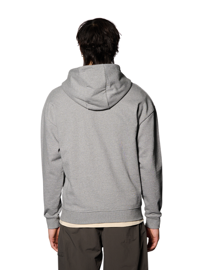HALO ESSENTIAL HOODIE, GREY MELANGE, model