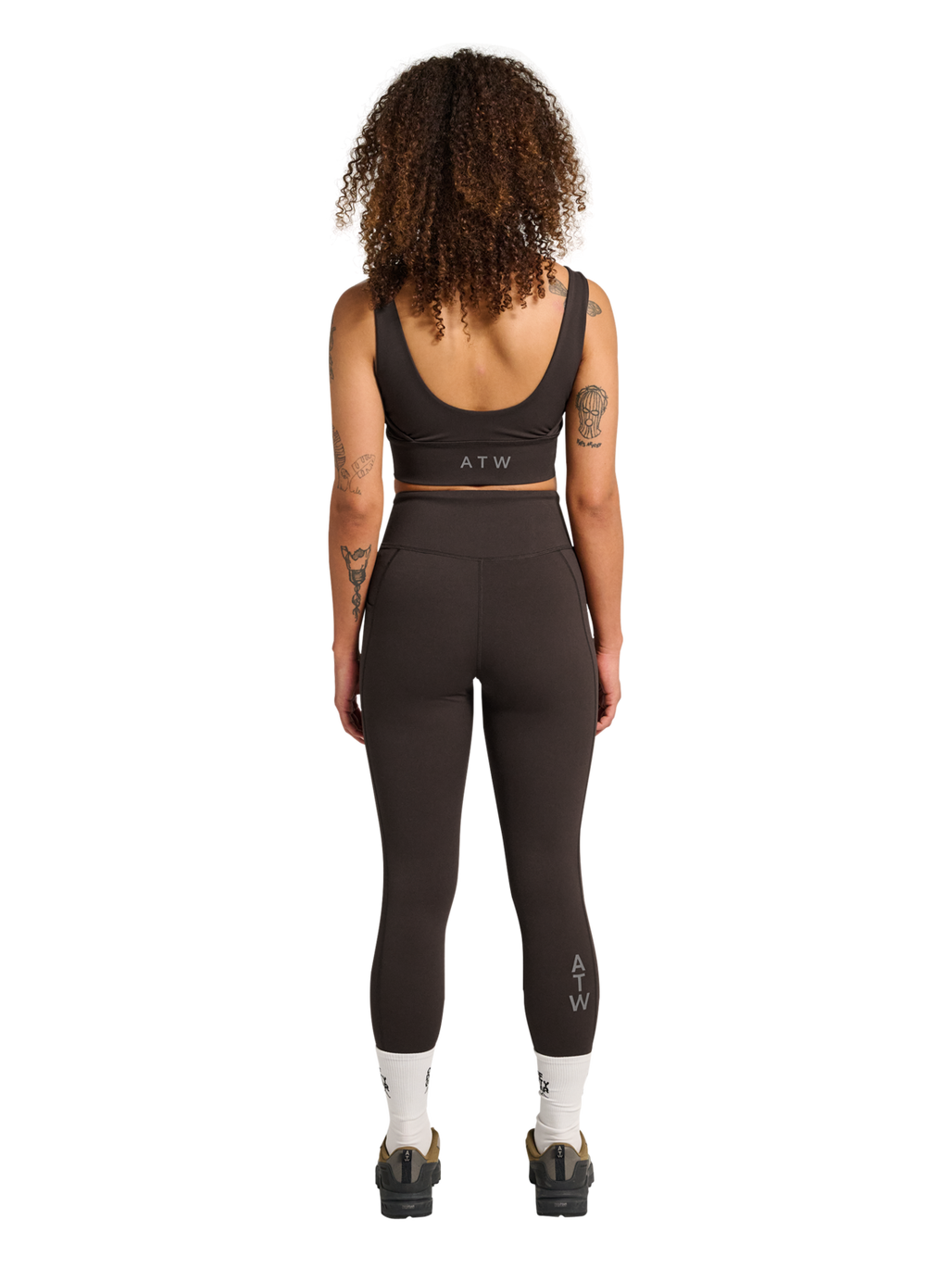 HALO WOMEN TRAINING TIGHTS, CHOCOLATE TORTE, model