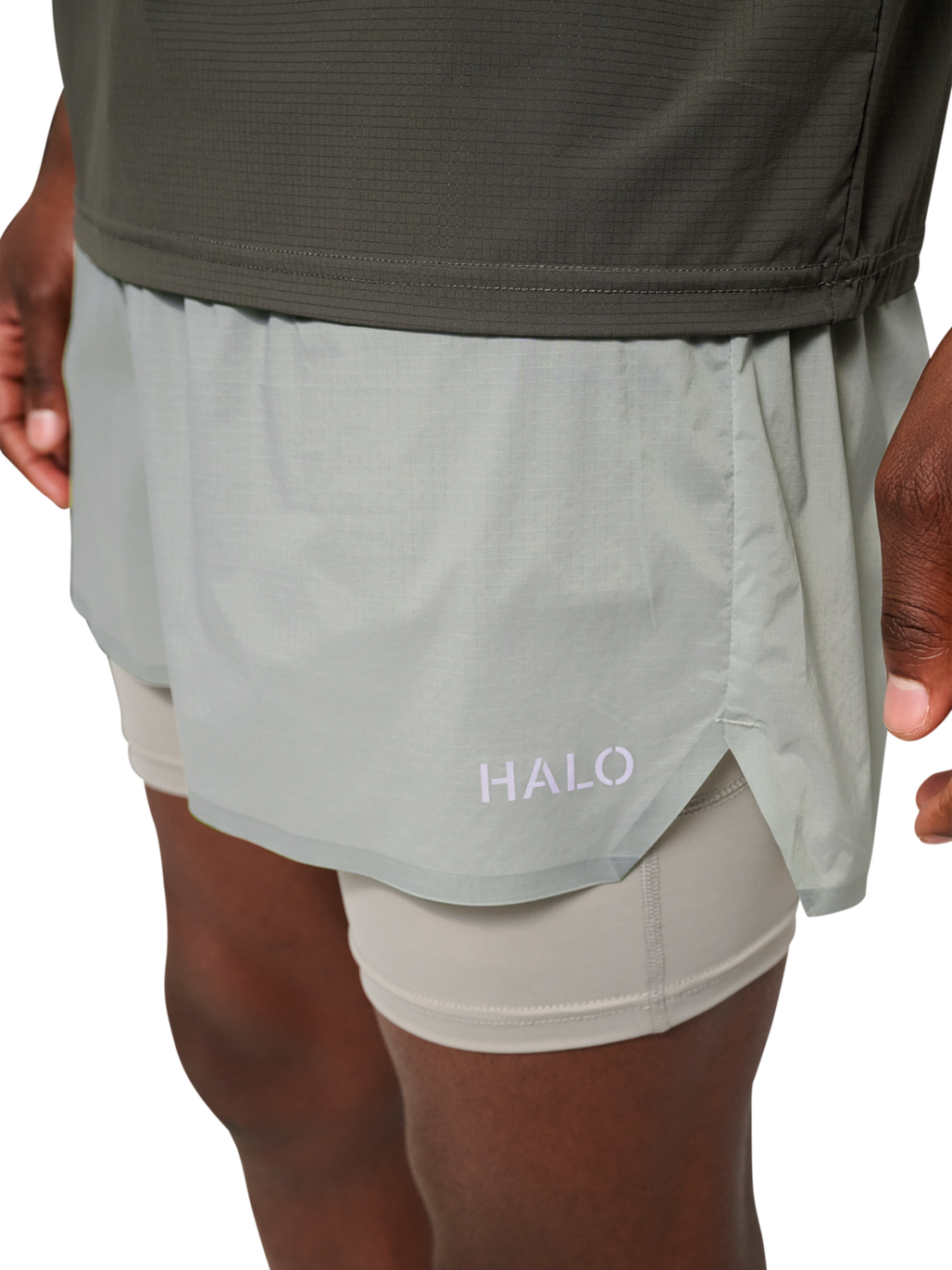 HALO 2 in 1 RUNNING SHORT, STORM GRAY, model
