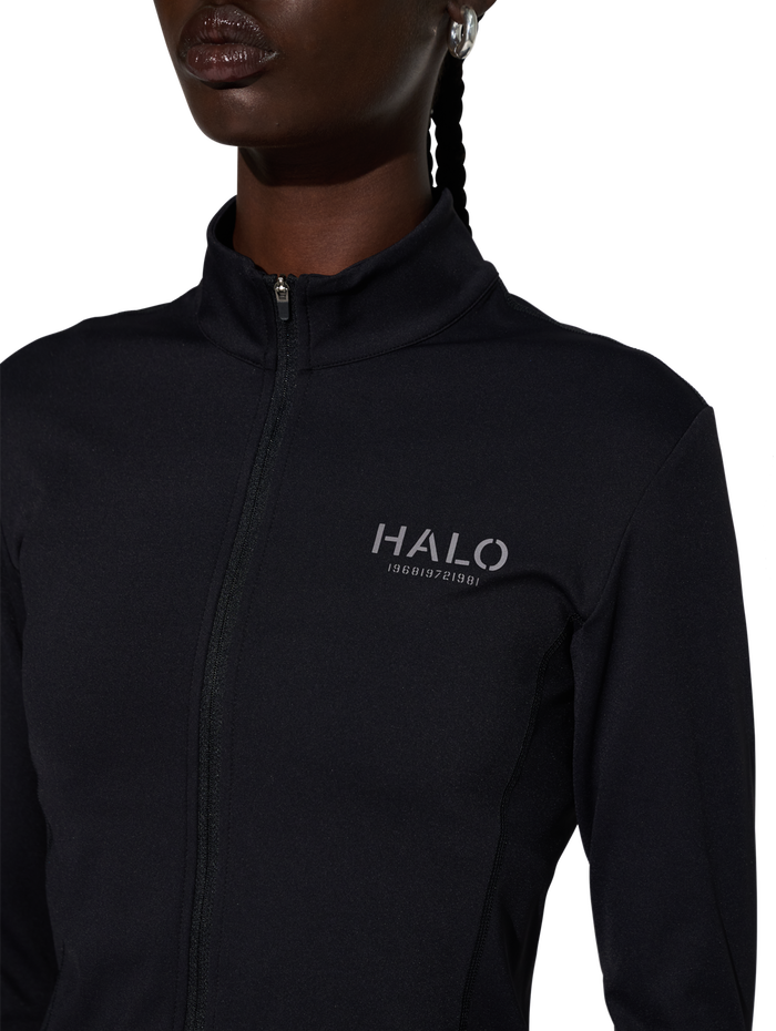 HALO WOMENS TRAINING ZIP SHIRT, BLACK, model