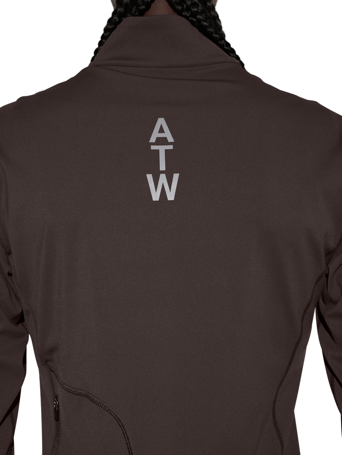 HALO WOMENS TRAINING ZIP SHIRT, BRACKEN, model