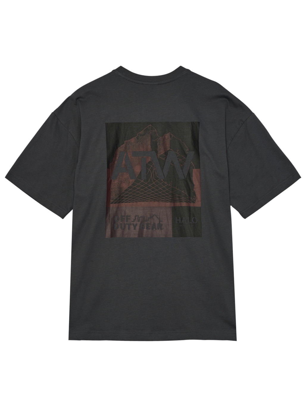 HALO GRAPHIC BOXY T-SHIRT, ASPHALT/ASPHALT, packshot