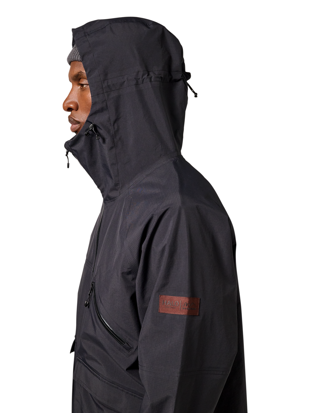 HALO GHOST SHELL JACKET, BLACK, model