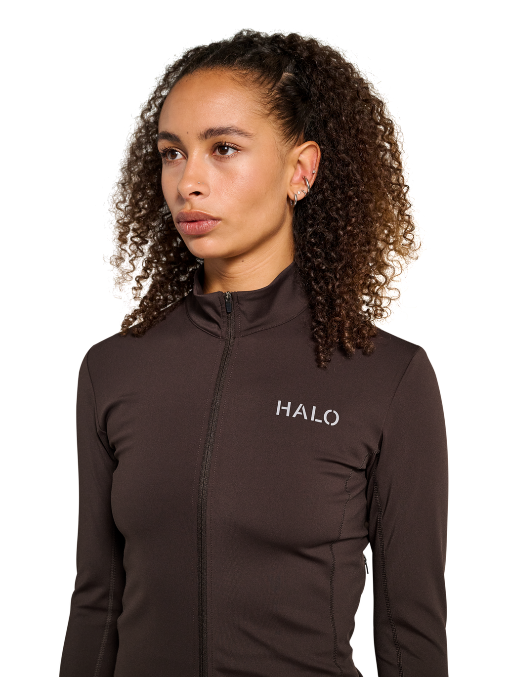 HALO WOMEN FULL ZIP 2.0, CHOCOLATE TORTE, model