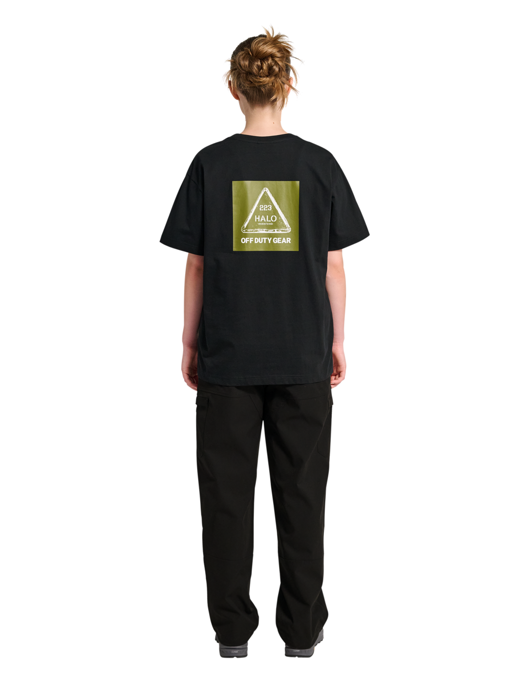 HALO GRAPHIC T-SHIRT, BLACK/OLIVE DRAB, model