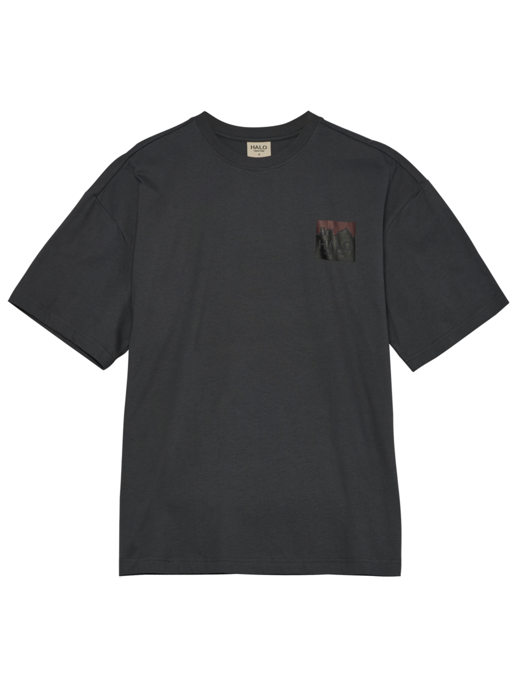 HALO GRAPHIC BOXY T-SHIRT, ASPHALT/ASPHALT, packshot