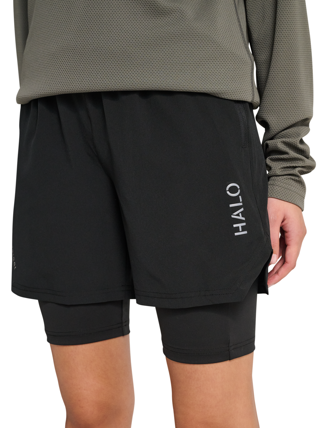 HALO 2 in 1 SHORT, BLACK, model