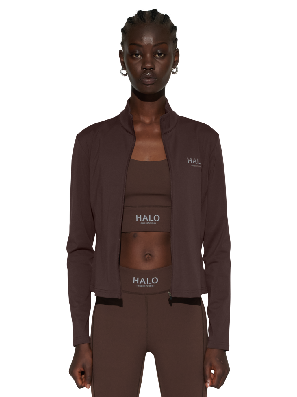 HALO WOMENS TRAINING ZIP SHIRT, BRACKEN, model