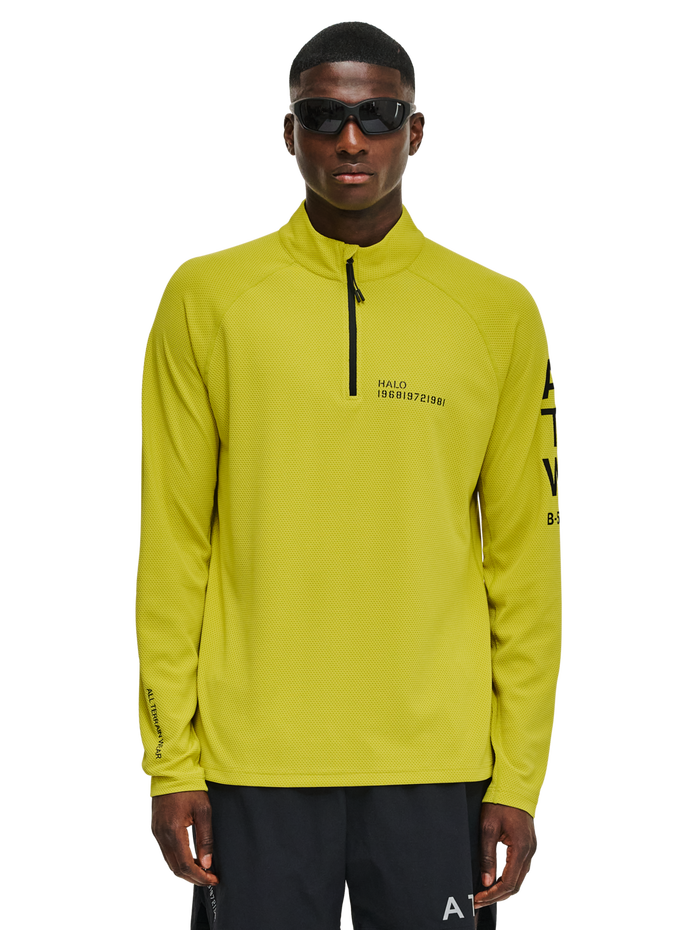 HALO SORONA HALF ZIP, WARM OLIVE, model