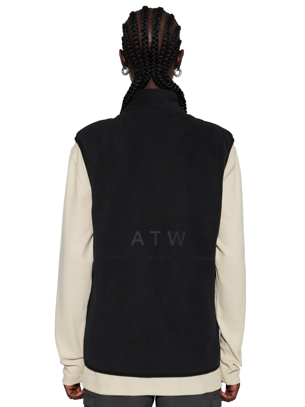 HALO ATW TEDDY FLEECE VEST, BLACK, model