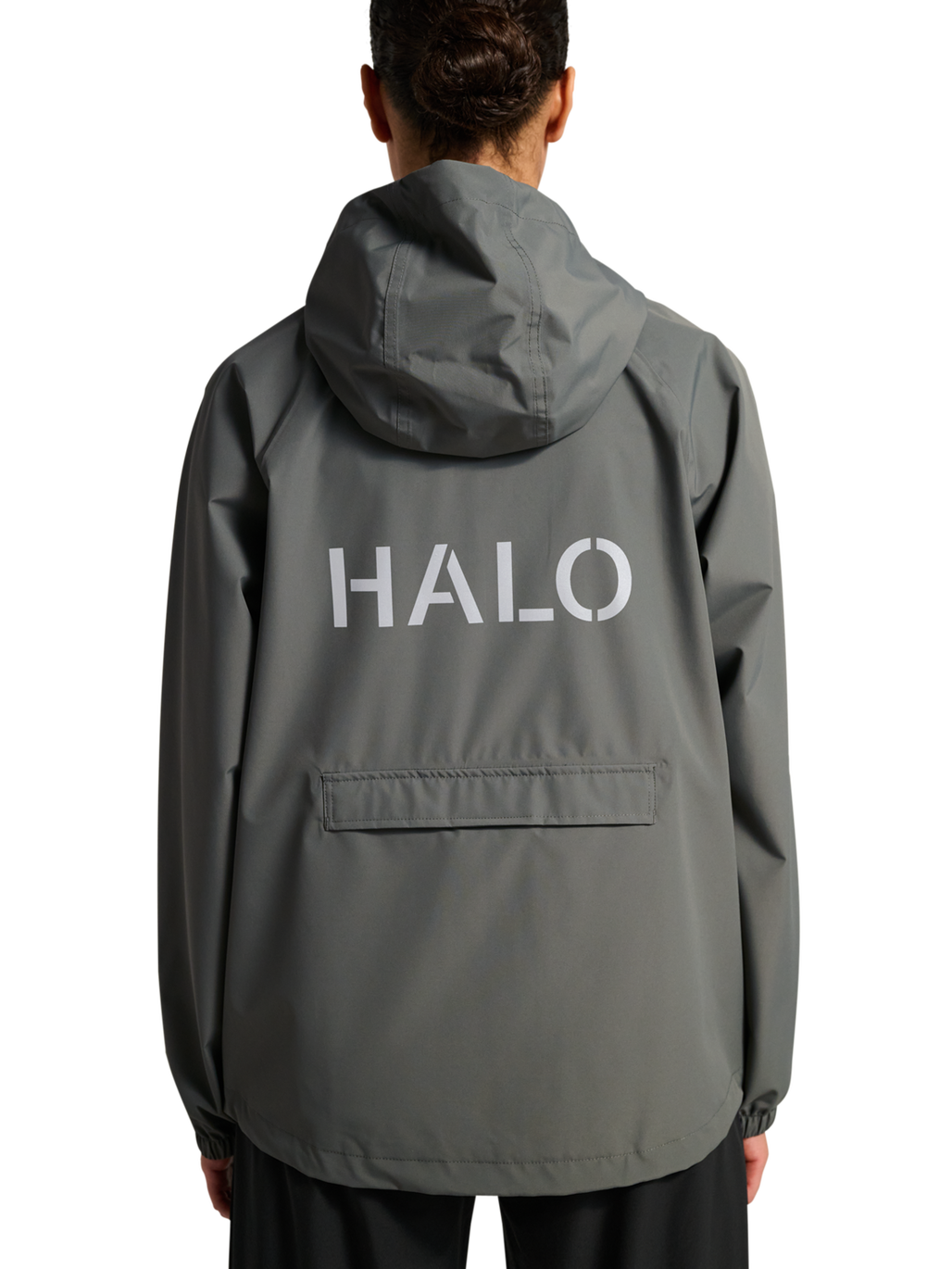 HALO RAIN JACKET, GUNMETAL, model