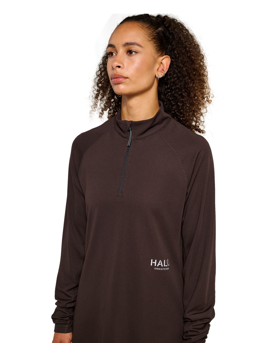 HALO SORONA HALF ZIP, CHOCOLATE TORTE, model