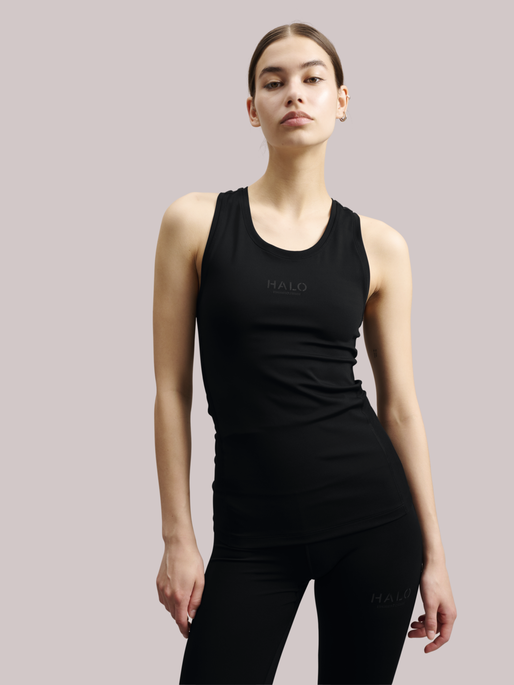 HALO WOMENS RACERBACK TANK, BLACK, model