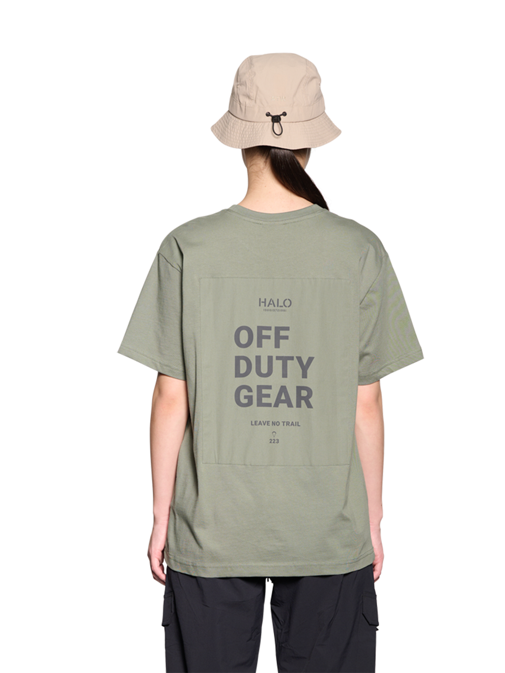 HALO PATCH GRAPHIC T-SHIRT, AGAVE GREEN, model