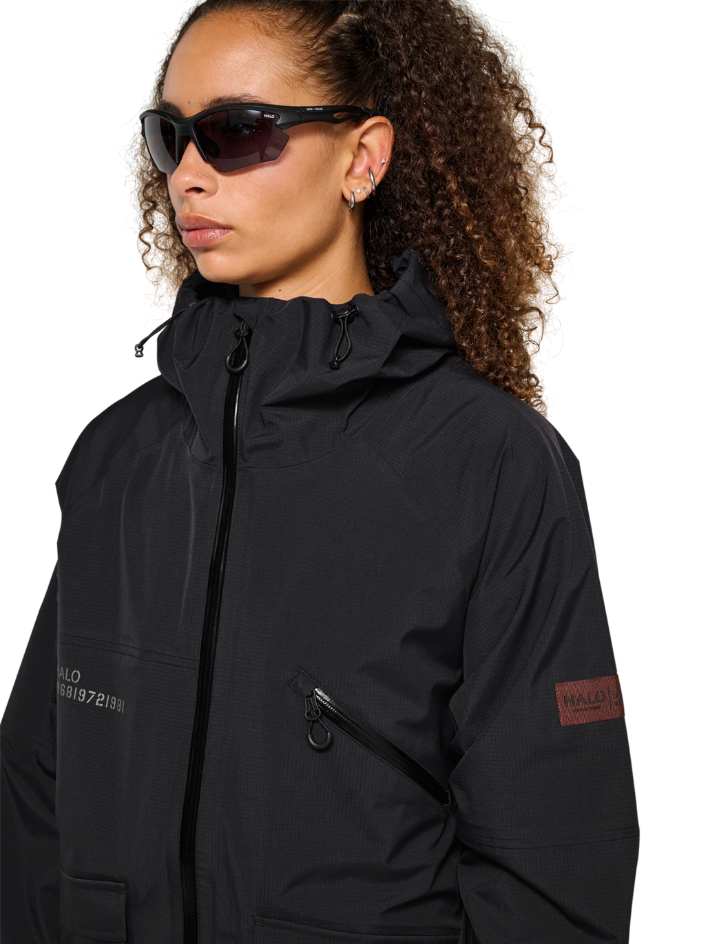 HALO GHOST SHELL JACKET, BLACK, model