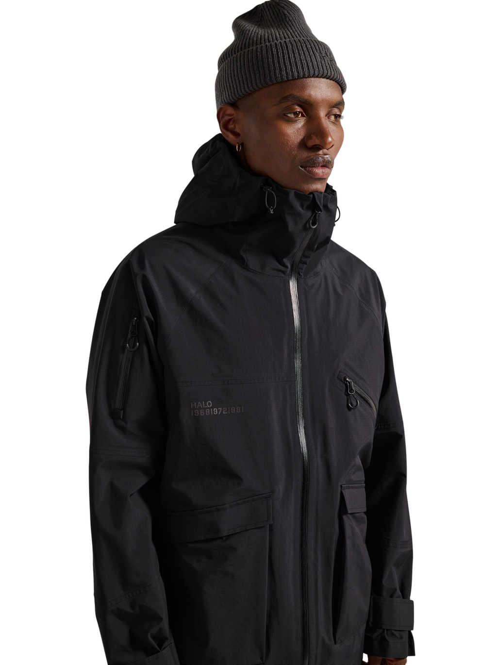HALO GHOST SHELL JACKET, BLACK, model