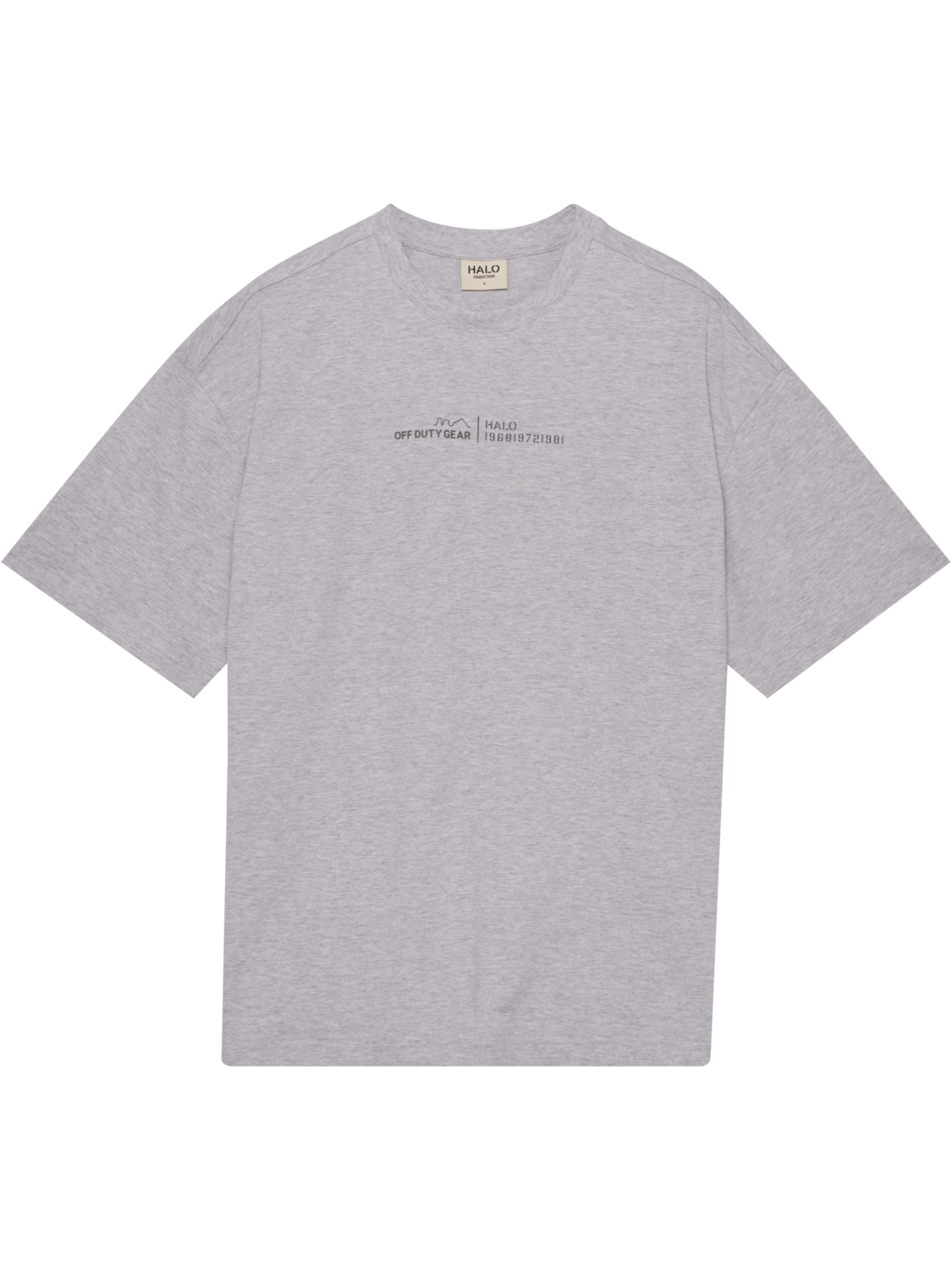 HALO GRAPHIC BOXY T-SHIRT, LIGHT GREY MELANGE, packshot
