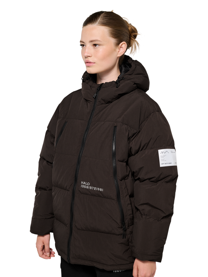 HALO MAVERICK DOWN JACKET, CHOCOLATE TORTE, model