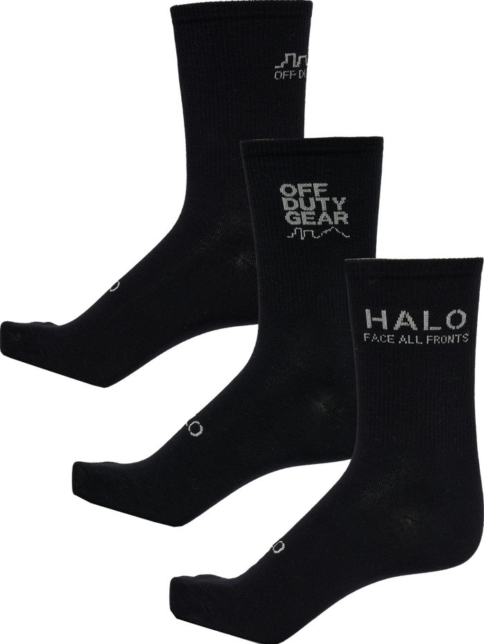 HALO COTTON SOCKS, BLACK/SILVER LINING, packshot