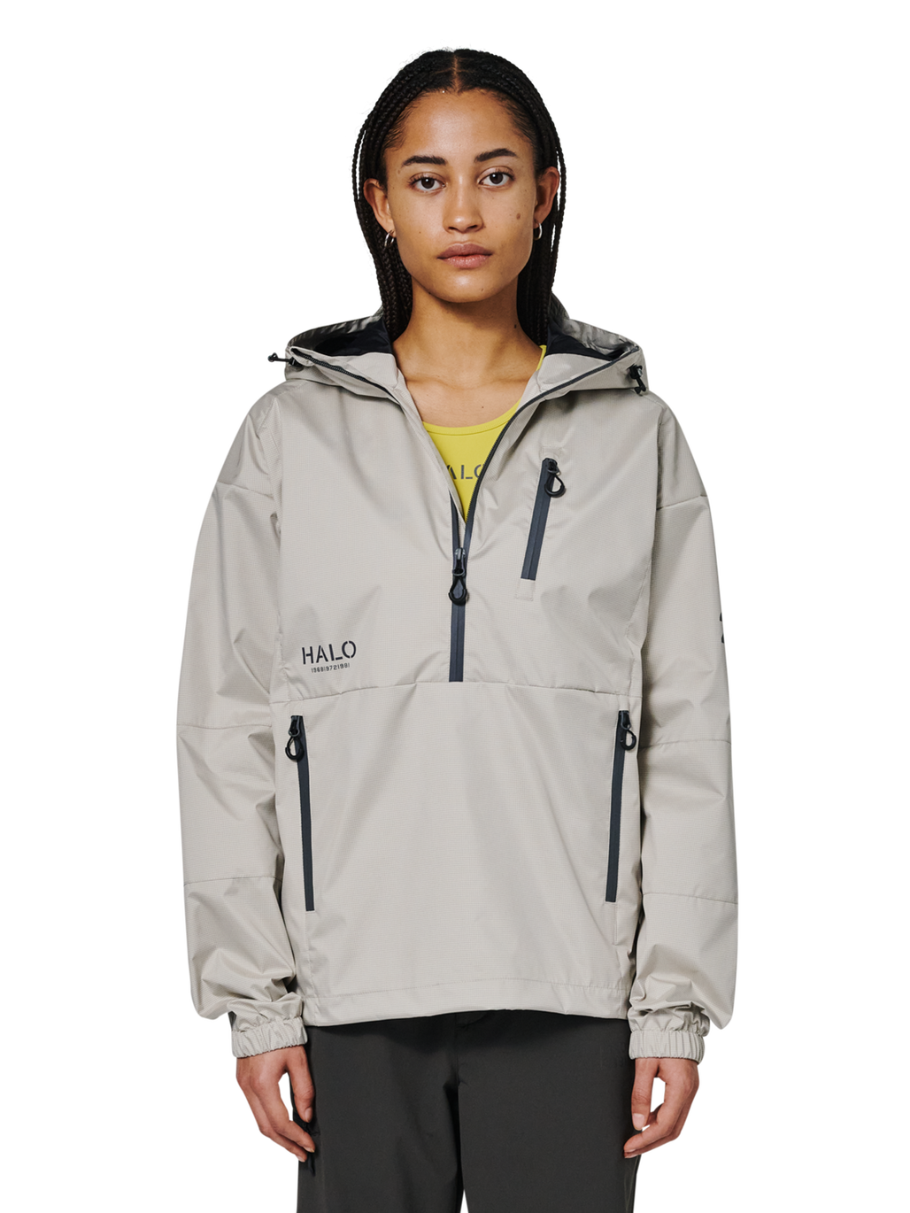 HALO DEFENSE ANORAK, SILVER LINING, model