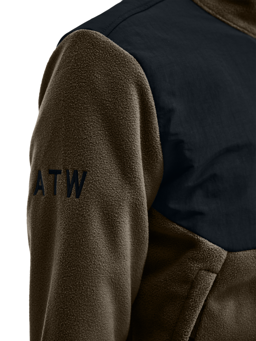 HALO BLOCKED ZIP FLEECE, MAJOR BROWN, model