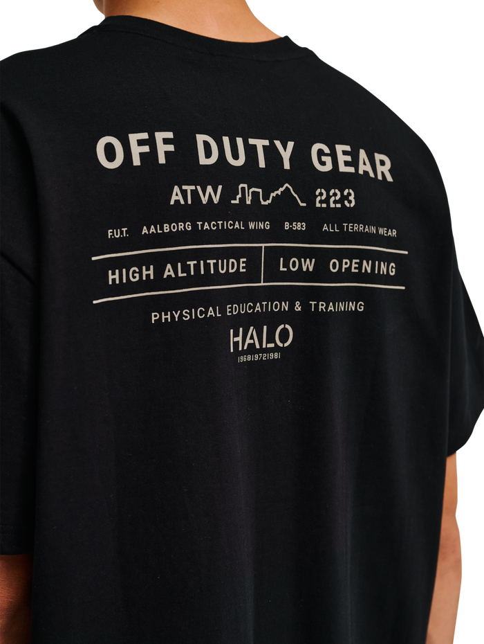 HALO GRAPHIC T-SHIRT, BLACK/SENECA ROCK/SR, model