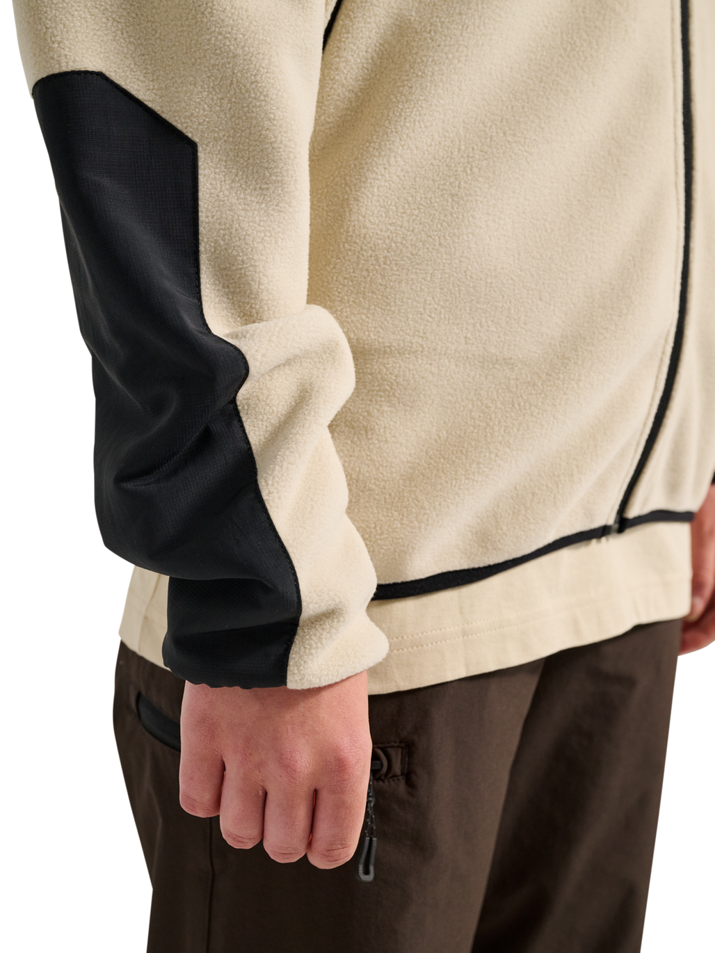 HALO BLOCKED ZIP FLEECE, OYSTER GRAY, model