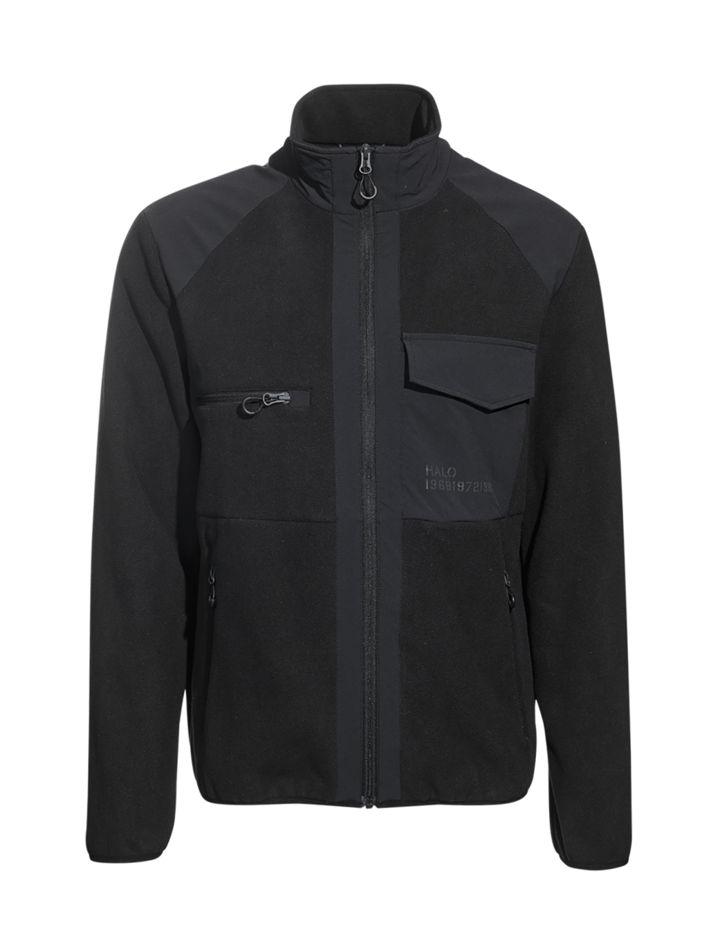 HALO PANELED FLEECE JACKET, BLACK, packshot