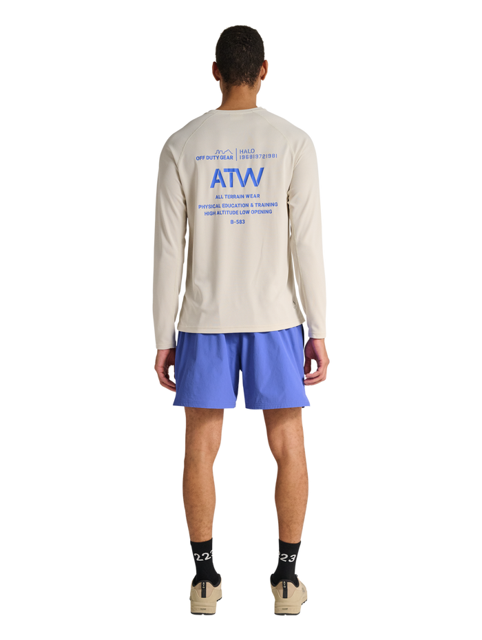 HALO SHORTS, BAJA BLUE, model