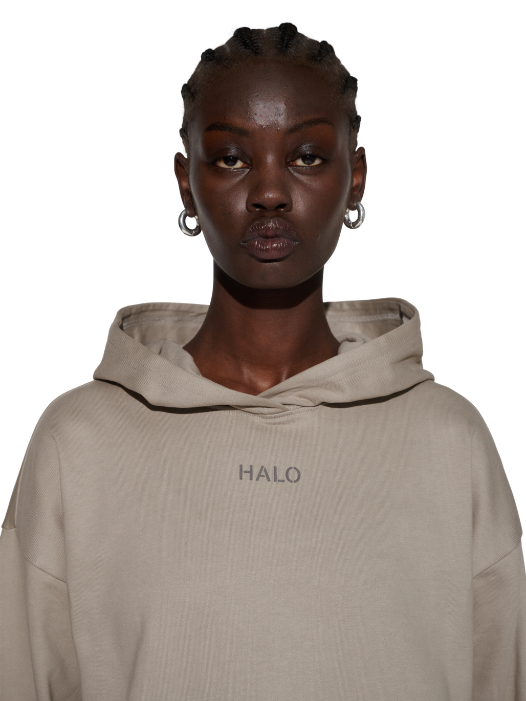 HALO GRAPHIC HOODIE, MOURNING DOVE, model