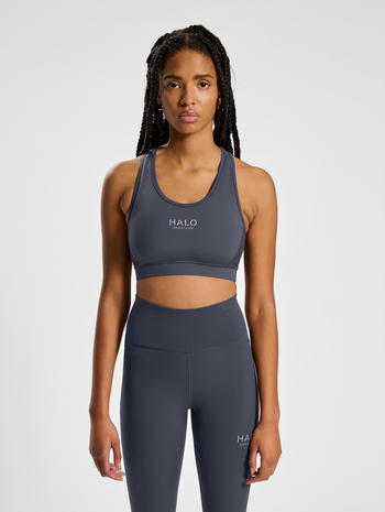 HALO WOMENS BRATOP, EBONY, model