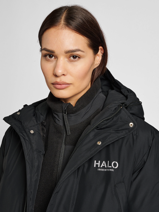 HALO DOWN COAT, BLACK, model