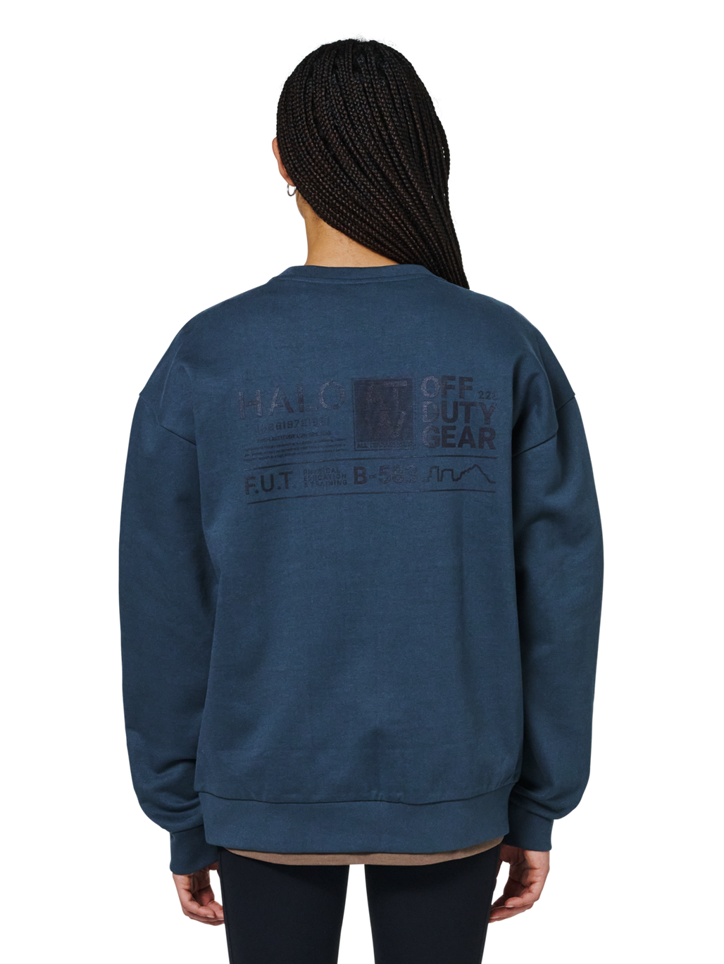 HALO GRAPHIC CREW 01, DARK SLATE, model
