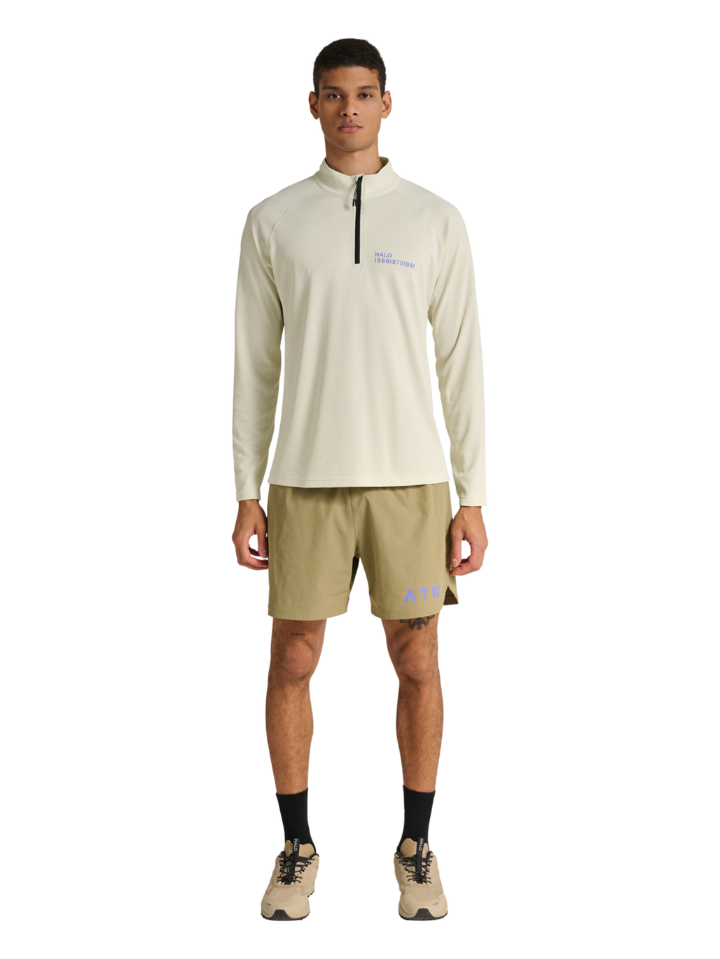 HALO SORONA HALF ZIP, TURTLEDOVE, model