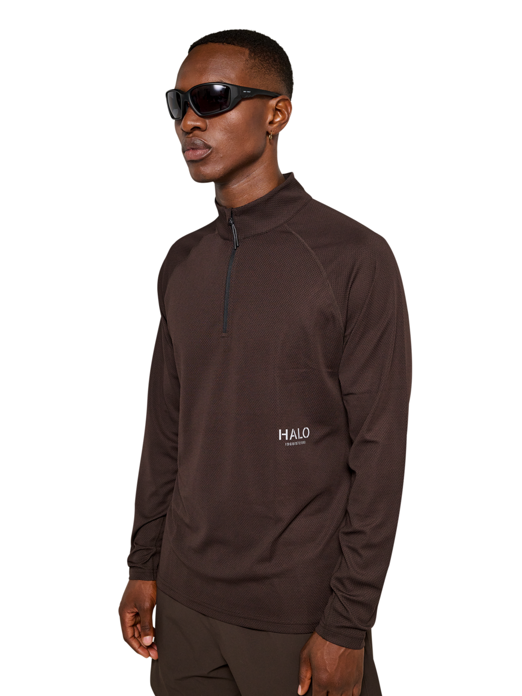 HALO SORONA HALF ZIP, CHOCOLATE TORTE, model