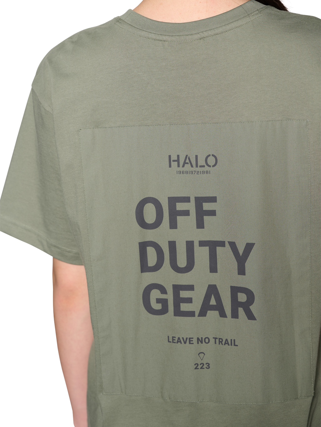 HALO PATCH GRAPHIC T-SHIRT, AGAVE GREEN, model