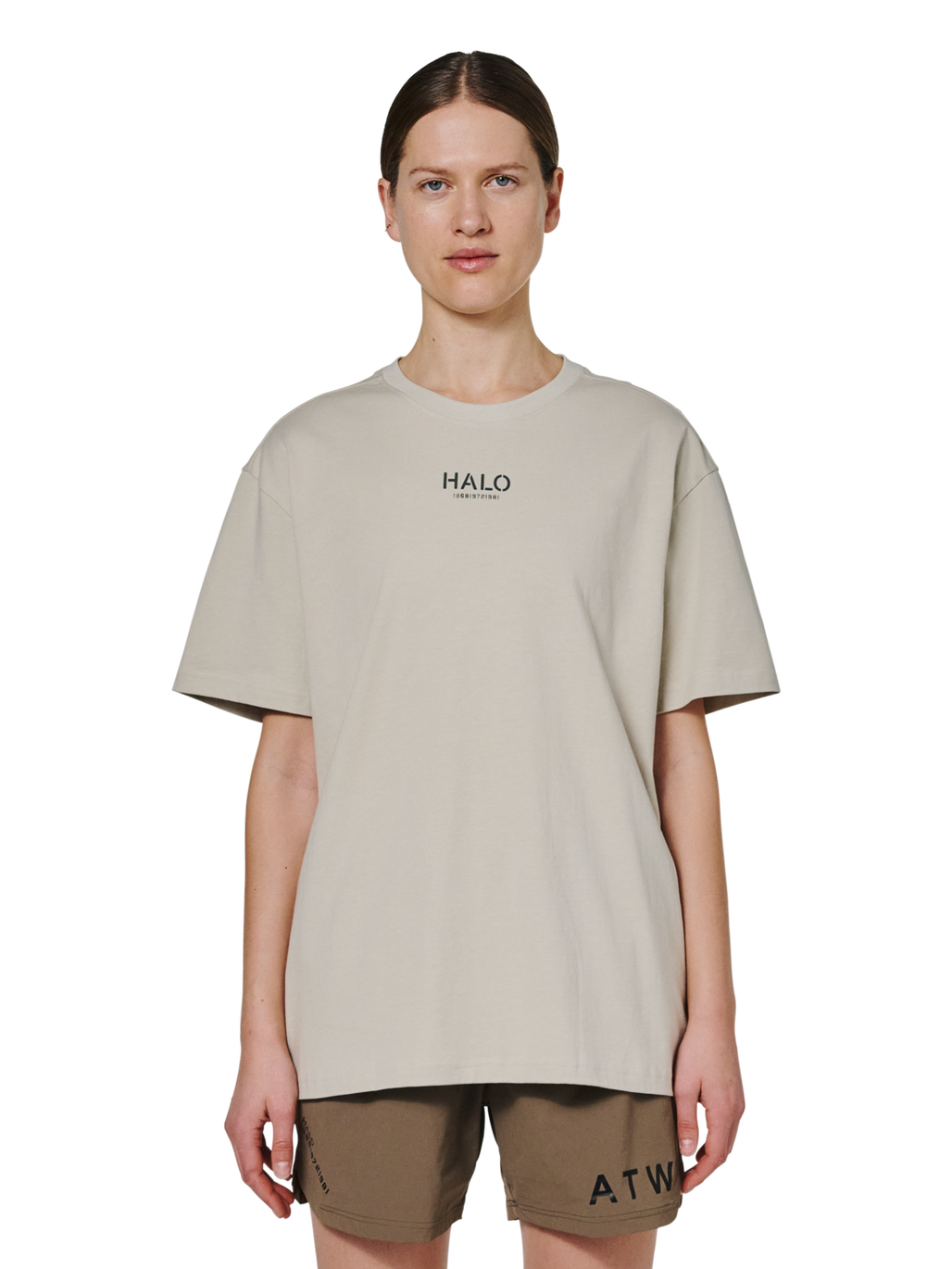 HALO GRAPHIC T-SHIRT 02, SILVER LINING, model
