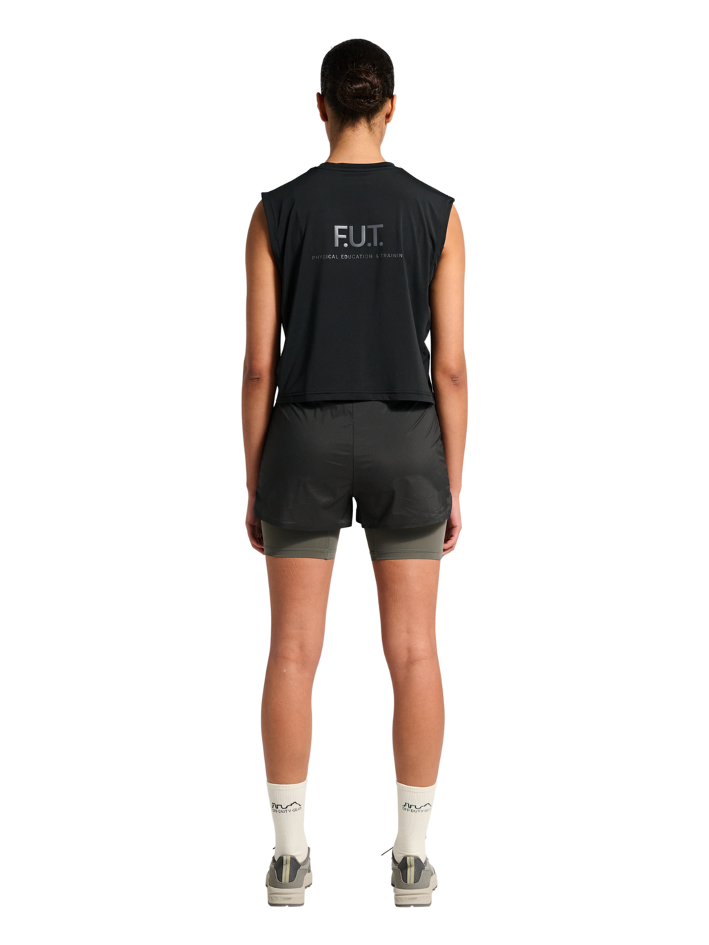 HALO WOMEN SCOUT TANK, BLACK, model