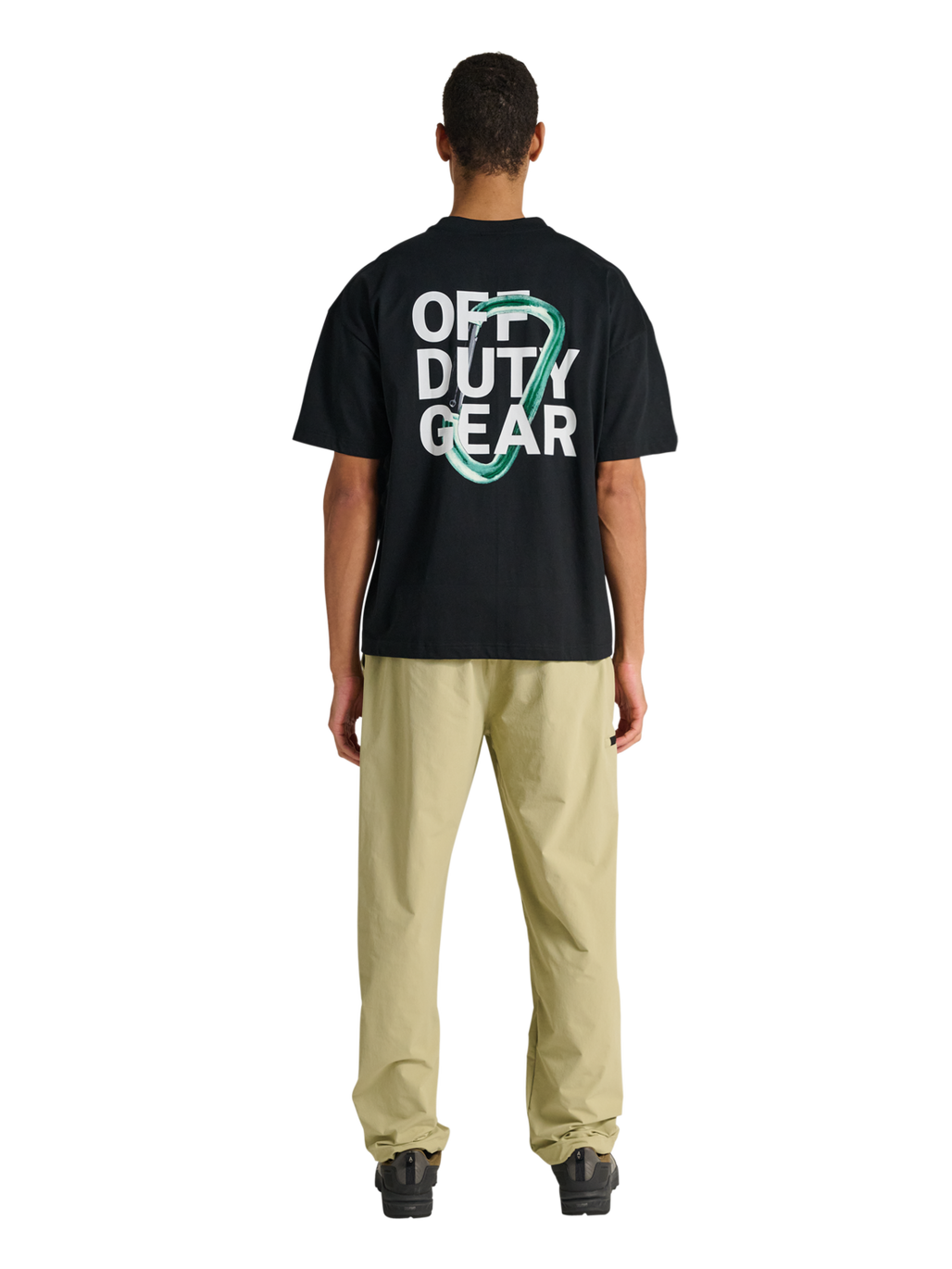 HALO GRAPHIC BOXY T-SHIRT, BLACK/SILVER/SPRING BOQUET, model