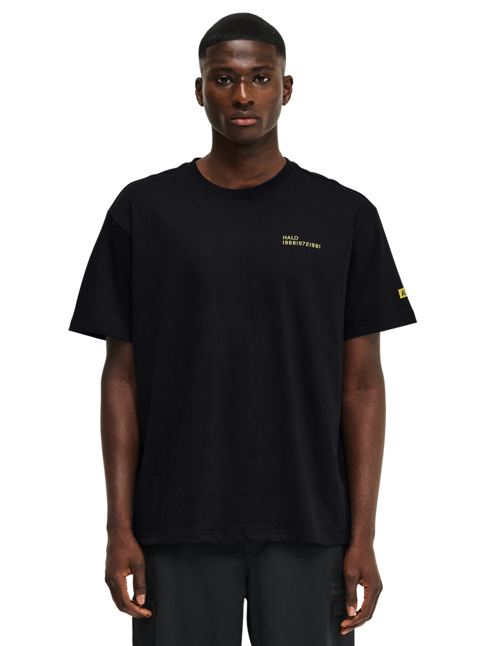 HALO GRAPHIC T-SHIRT, BLACK/WARM OLIVE, model