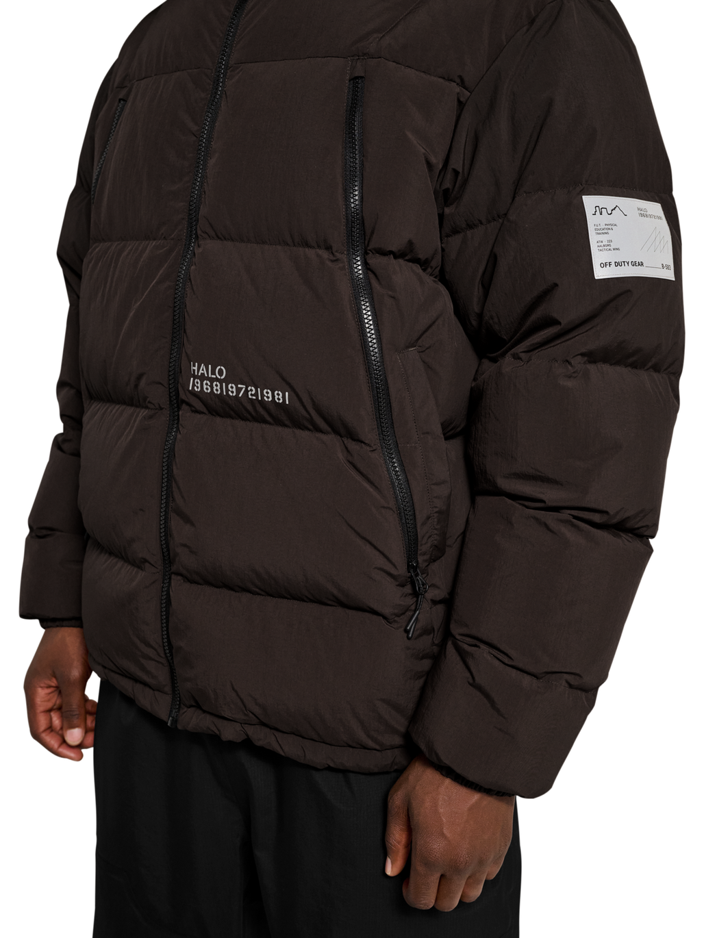 HALO MAVERICK DOWN JACKET, CHOCOLATE TORTE, model