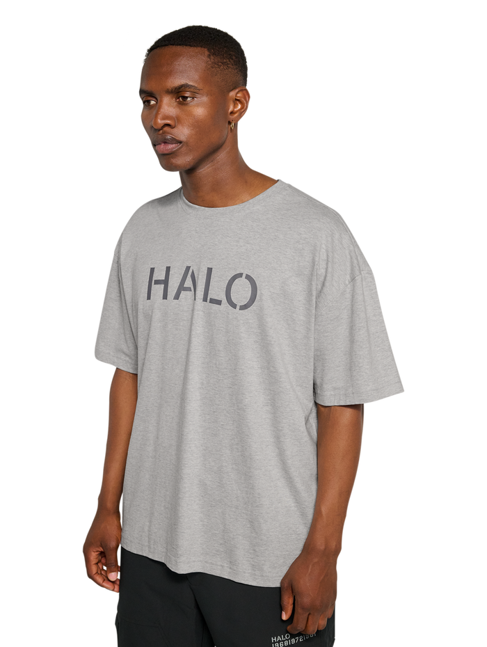 HALO UNIFORM BOXY T-SHIRT, LIGHT GREY MELANGE, model