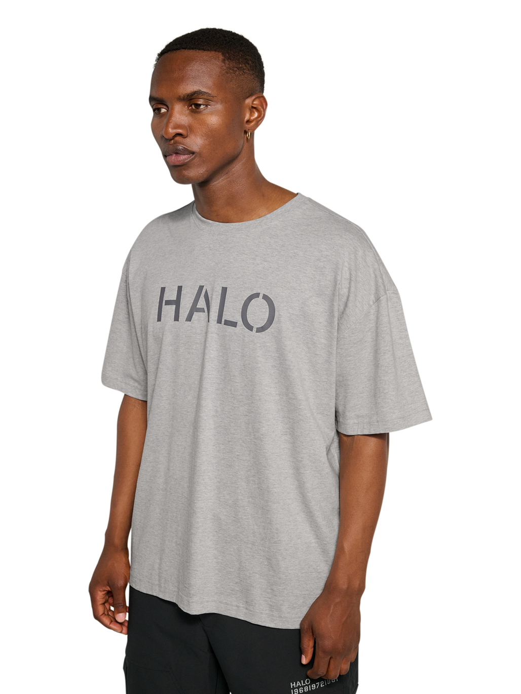 HALO UNIFORM BOXY T-SHIRT, LIGHT GREY MELANGE, model