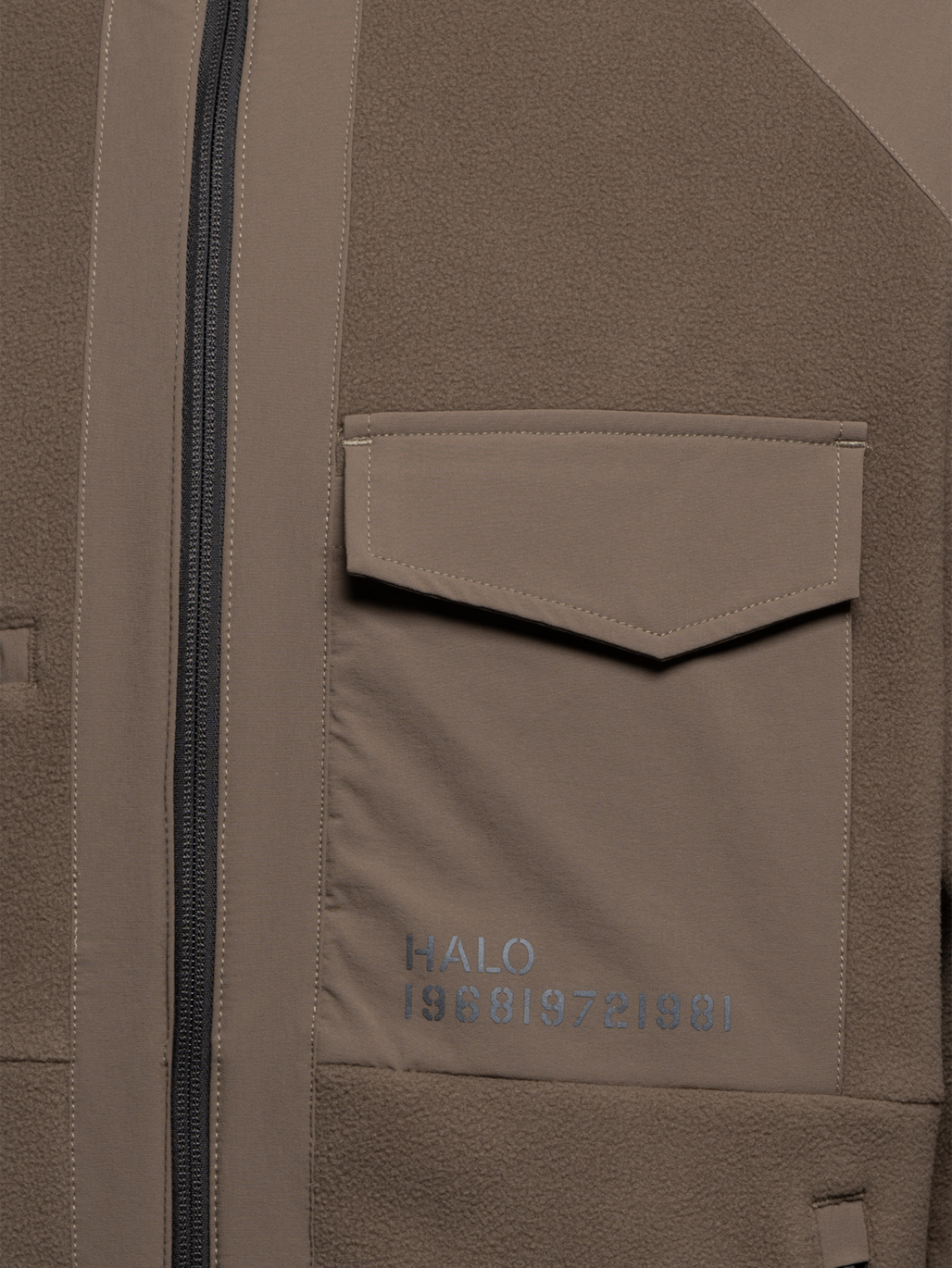 HALO PANELED FLEECE JACKET, CHOCOLATE CHIP, packshot