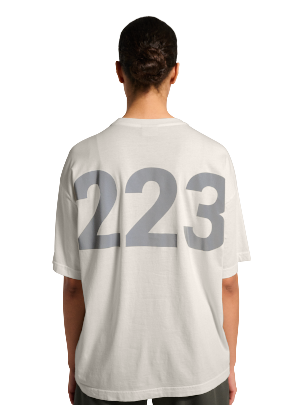 HALO DHOBI BOXY T-SHIRT, MARSHMALLOW, model