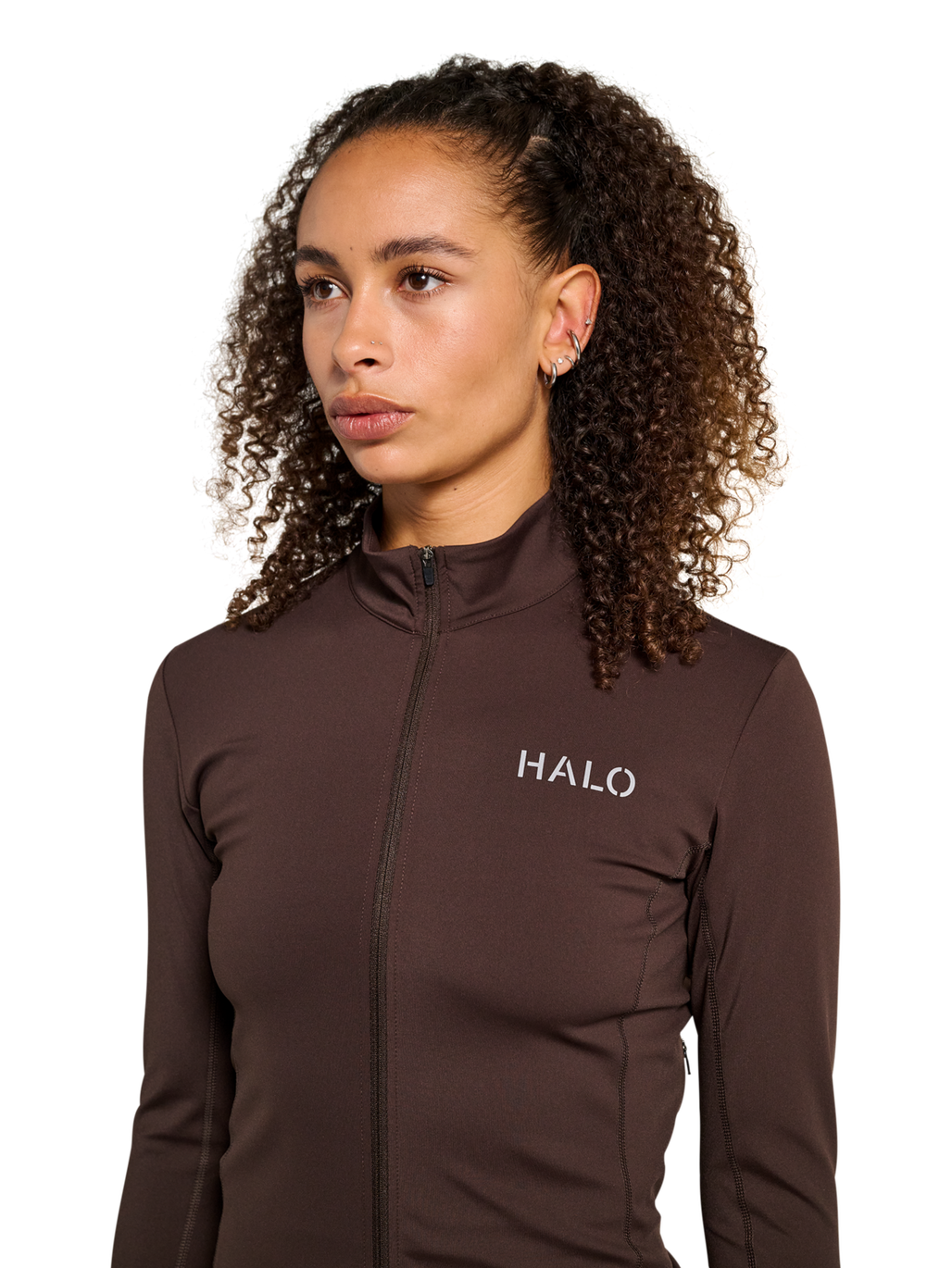 HALO WOMEN FULL ZIP 2.0, CHOCOLATE TORTE, model