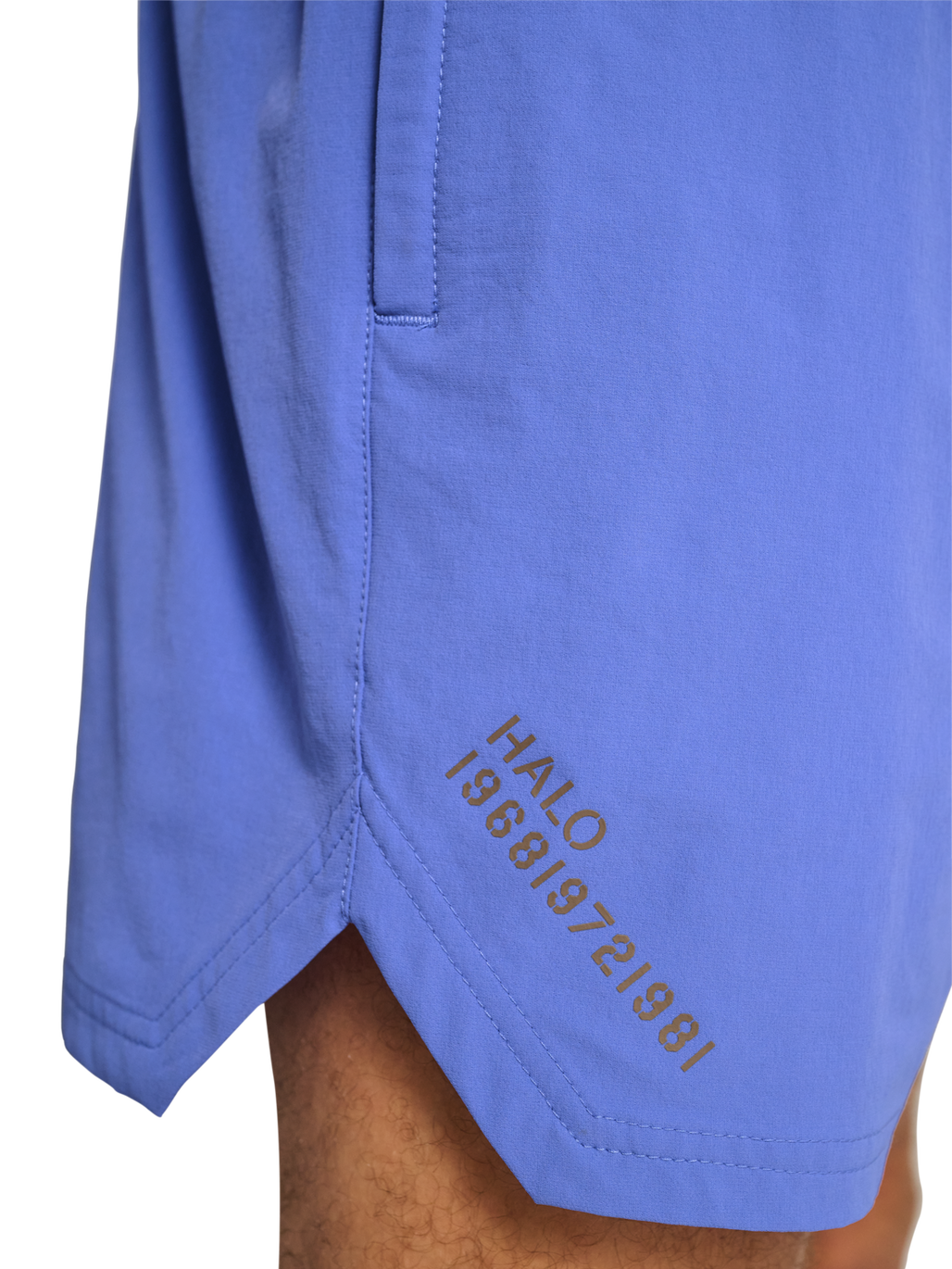 HALO SHORTS, BAJA BLUE, model