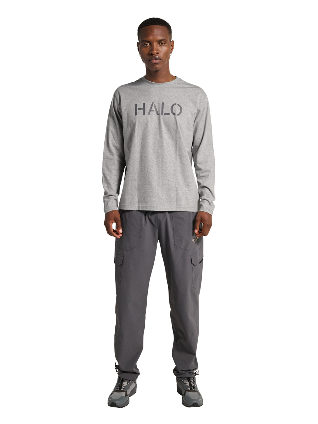 HALO UNIFORM LS, LIGHT GREY MELANGE, model