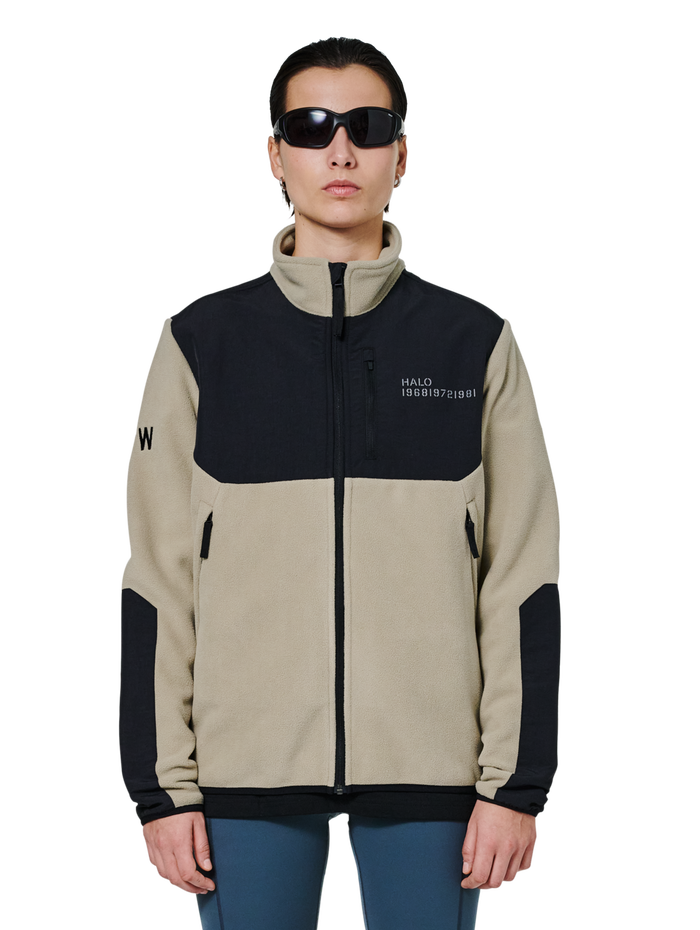 HALO BLOCKED ZIP FLEECE, SENECA ROCK, model