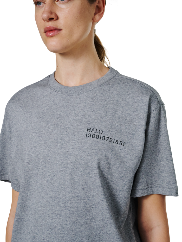 HALO ESSENTIAL T-SHIRT, GREY MELANGE/GREY MELANGE, model